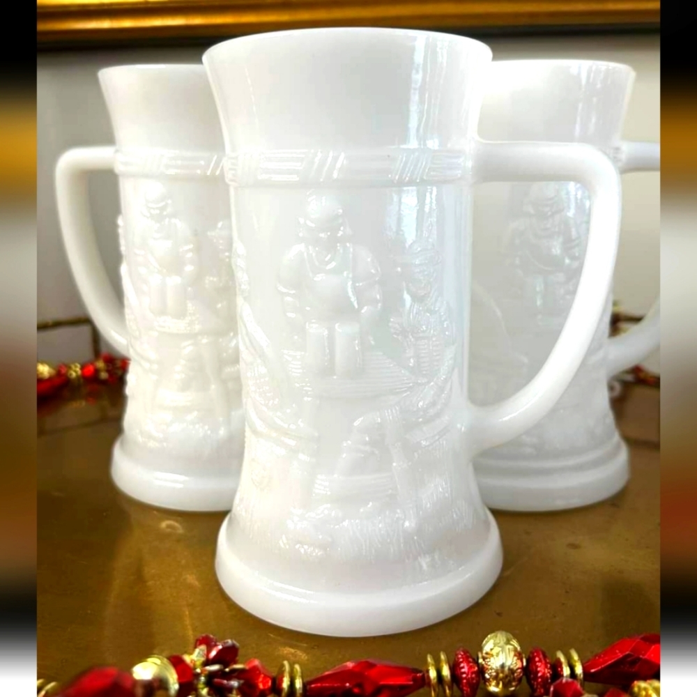 1950s federal Milk Glass Steins